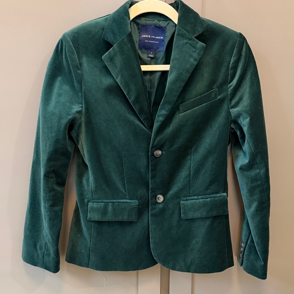 Janie and Jack hunter velvet blazer size 12.